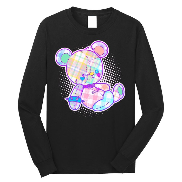 Pastel Kawaii Cute Goth Punk Teddy Bear Long Sleeve Shirt