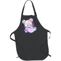 Pastel Kawaii Cute Goth Punk Teddy Bear Full-Length Apron With Pockets