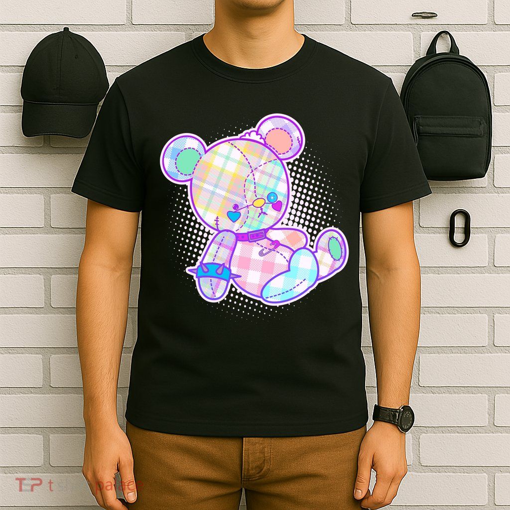 Pastel Kawaii Cute Goth Punk Teddy Bear T-Shirt