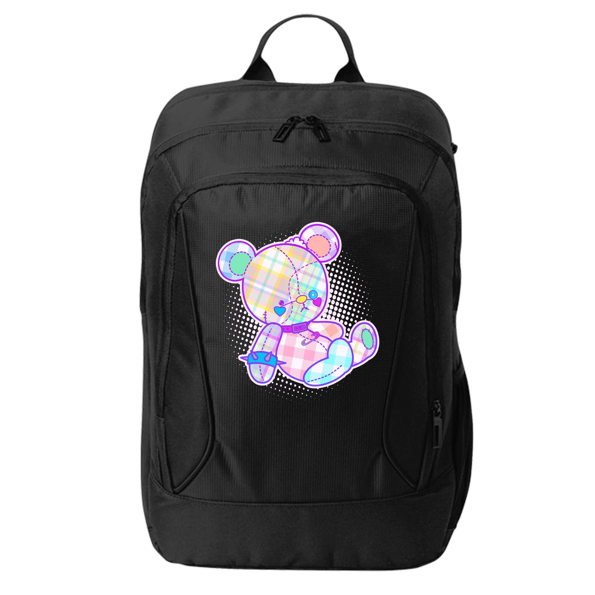 Pastel Kawaii Cute Goth Punk Teddy Bear City Backpack