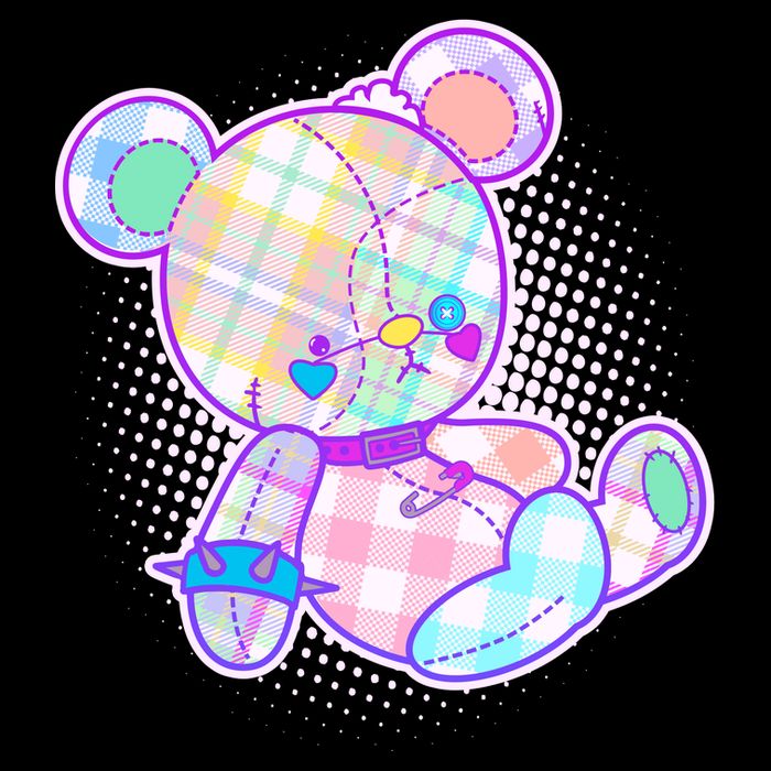 Pastel Kawaii Cute Goth Punk Teddy Bear City Backpack