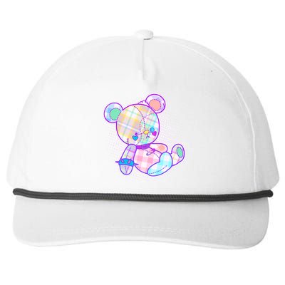 Pastel Kawaii Cute Goth Punk Teddy Bear Snapback Five-Panel Rope Hat