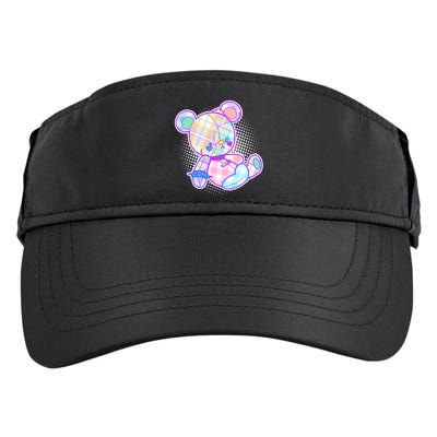 Pastel Kawaii Cute Goth Punk Teddy Bear Adult Drive Performance Visor