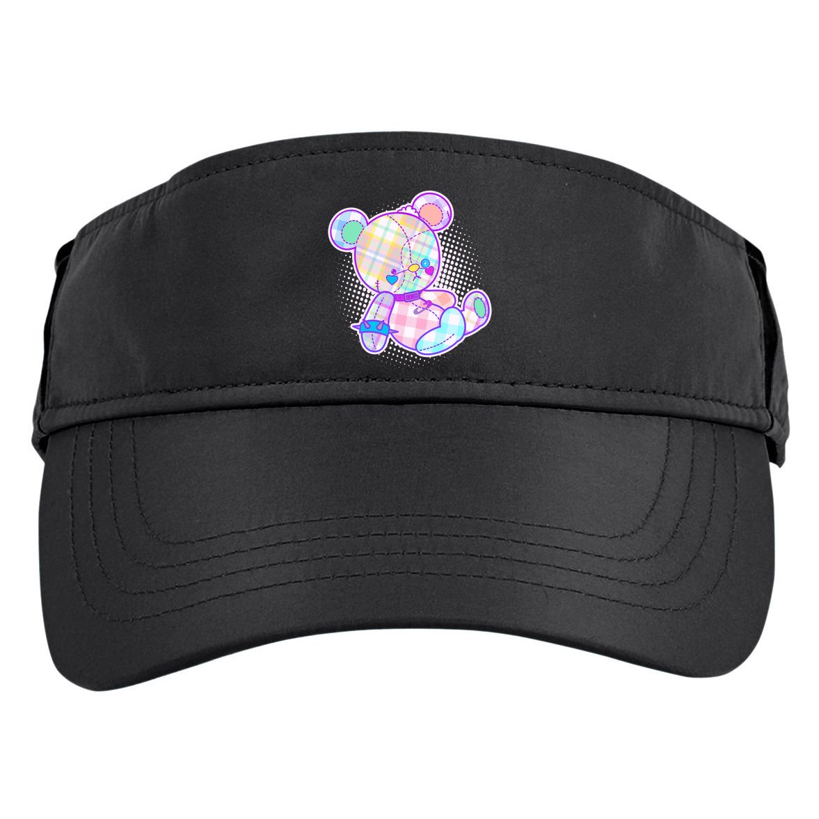 Pastel Kawaii Cute Goth Punk Teddy Bear Adult Drive Performance Visor