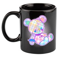 Pastel Kawaii Cute Goth Punk Teddy Bear 11oz C Handle Ceramic Mug
