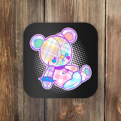 Pastel Kawaii Cute Goth Punk Teddy Bear Coaster