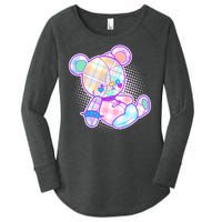 Pastel Kawaii Cute Goth Punk Teddy Bear Women's Perfect Tri Tunic Long Sleeve Shirt