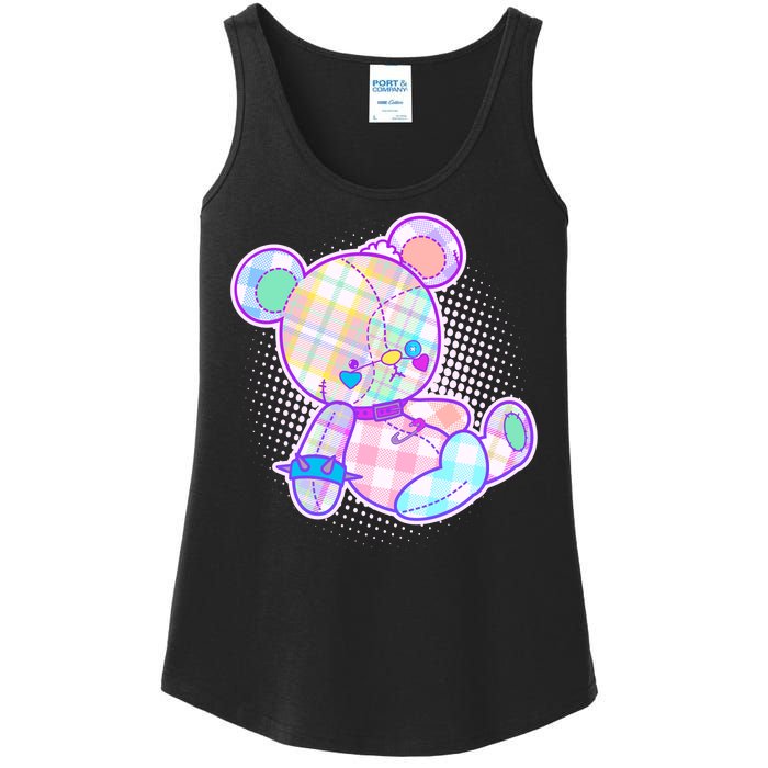 Pastel Kawaii Cute Goth Punk Teddy Bear Ladies Essential Tank