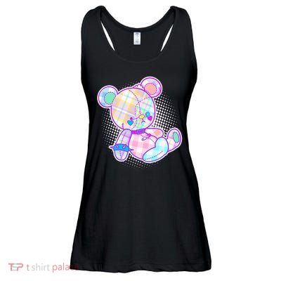 Pastel Kawaii Cute Goth Punk Teddy Bear Ladies Essential Flowy Tank