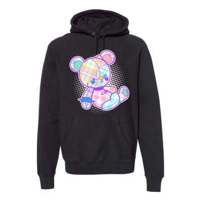 Pastel Kawaii Cute Goth Punk Teddy Bear Premium Hoodie