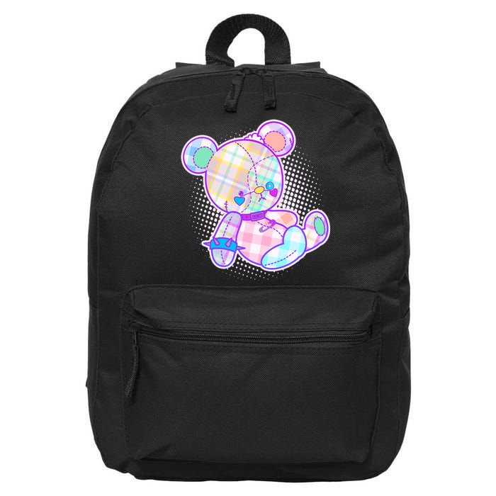 Pastel Kawaii Cute Goth Punk Teddy Bear 16 in Basic Backpack