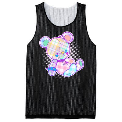 Pastel Kawaii Cute Goth Punk Teddy Bear Mesh Reversible Basketball Jersey Tank