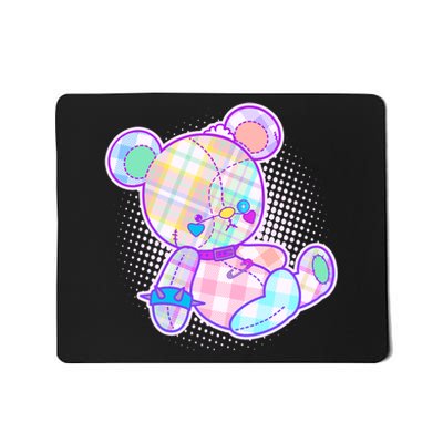 Pastel Kawaii Cute Goth Punk Teddy Bear Mousepad