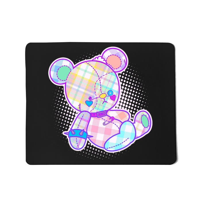 Pastel Kawaii Cute Goth Punk Teddy Bear Mousepad