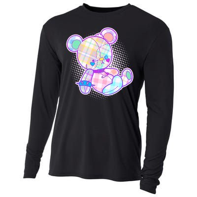 Pastel Kawaii Cute Goth Punk Teddy Bear Cooling Performance Long Sleeve Crew