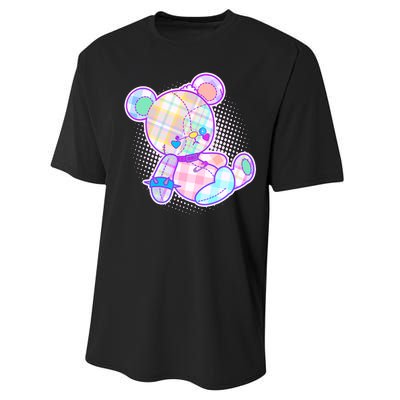 Pastel Kawaii Cute Goth Punk Teddy Bear Performance Sprint T-Shirt