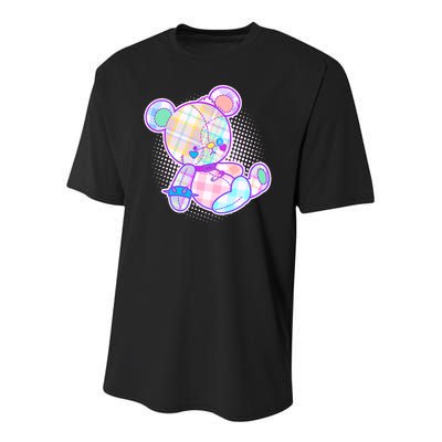 Pastel Kawaii Cute Goth Punk Teddy Bear Youth Performance Sprint T-Shirt