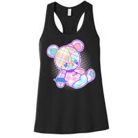 Pastel Kawaii Cute Goth Punk Teddy Bear Women's Racerback Tank