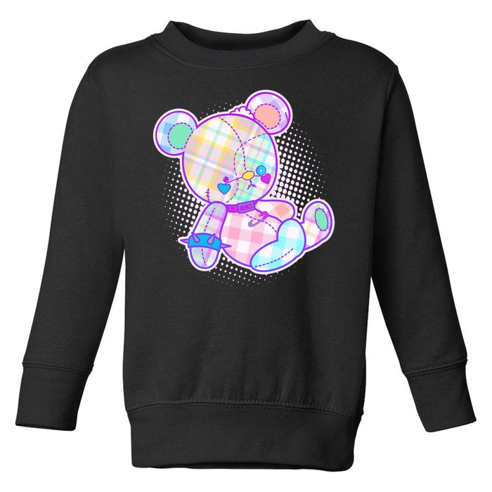 Pastel Kawaii Cute Goth Punk Teddy Bear Toddler Sweatshirt