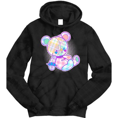 Pastel Kawaii Cute Goth Punk Teddy Bear Tie Dye Hoodie