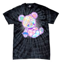 Pastel Kawaii Cute Goth Punk Teddy Bear Tie-Dye T-Shirt