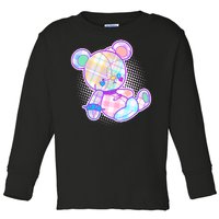 Pastel Kawaii Cute Goth Punk Teddy Bear Toddler Long Sleeve Shirt