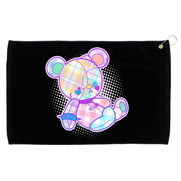 Pastel Kawaii Cute Goth Punk Teddy Bear Grommeted Golf Towel