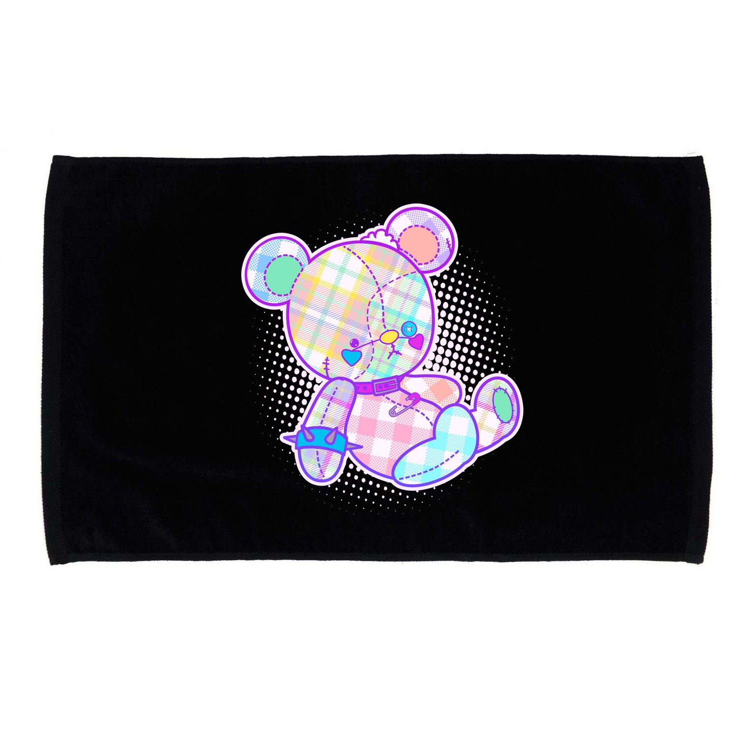 Pastel Kawaii Cute Goth Punk Teddy Bear Microfiber Hand Towel