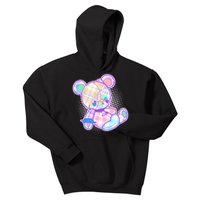 Pastel Kawaii Cute Goth Punk Teddy Bear Kids Hoodie