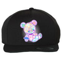 Pastel Kawaii Cute Goth Punk Teddy Bear Wool Snapback Cap