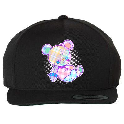 Pastel Kawaii Cute Goth Punk Teddy Bear Wool Snapback Cap