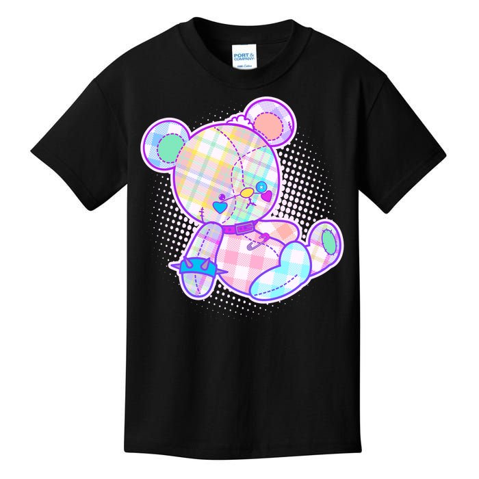 Pastel Kawaii Cute Goth Punk Teddy Bear Kids T-Shirt