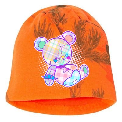 Pastel Kawaii Cute Goth Punk Teddy Bear Kati - Camo Knit Beanie