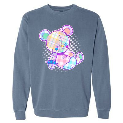 Pastel Kawaii Cute Goth Punk Teddy Bear Garment-Dyed Sweatshirt