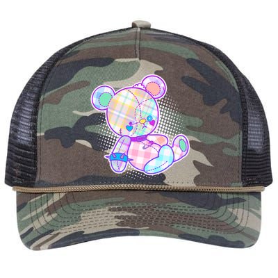 Pastel Kawaii Cute Goth Punk Teddy Bear Retro Rope Trucker Hat Cap