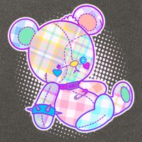 Pastel Kawaii Cute Goth Punk Teddy Bear Cotton Canvas Backpack
