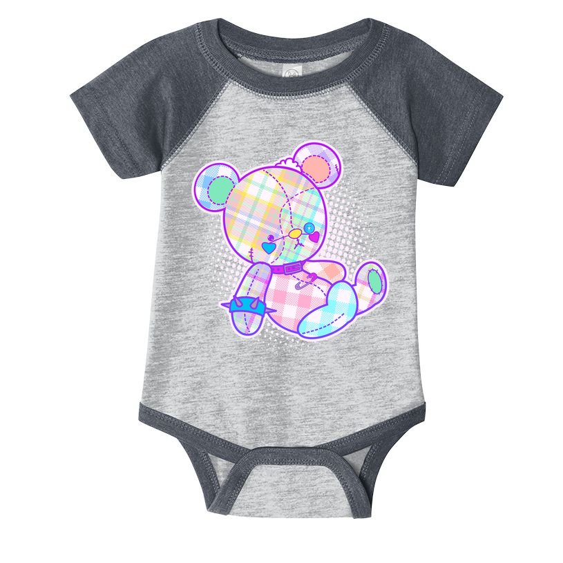 Pastel Kawaii Cute Goth Punk Teddy Bear Infant Baby Jersey Bodysuit
