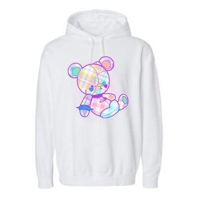 Pastel Kawaii Cute Goth Punk Teddy Bear Garment-Dyed Fleece Hoodie