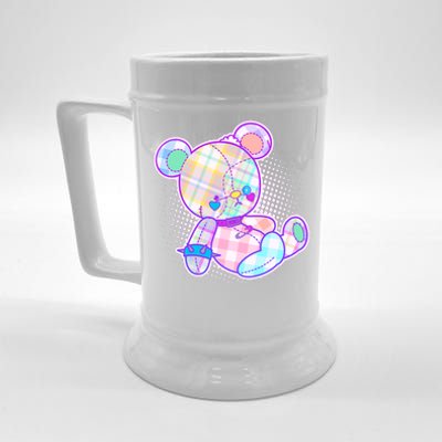 Pastel Kawaii Cute Goth Punk Teddy Bear Beer Stein