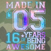 Pastel Made In '05 2005 16 Years of Being Awesome Birthday Legacy Tie Dye Trucker Hat