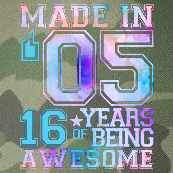 Pastel Made In '05 2005 16 Years of Being Awesome Birthday Legacy Tie Dye Trucker Hat
