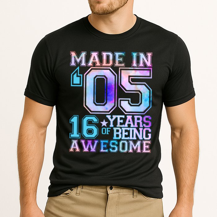 Pastel Made In '05 2005 16 Years of Being Awesome Birthday Cooling Performance Crew T-Shirt