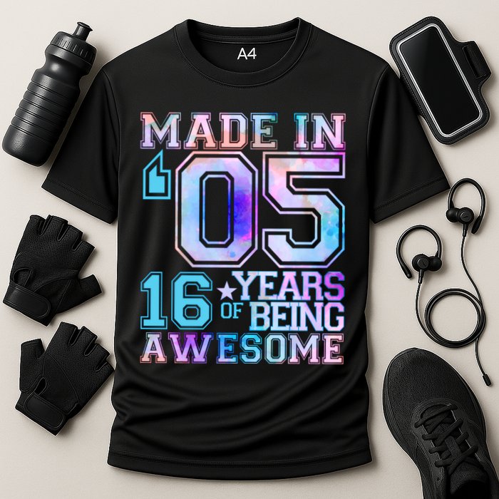 Pastel Made In '05 2005 16 Years of Being Awesome Birthday Cooling Performance Crew T-Shirt