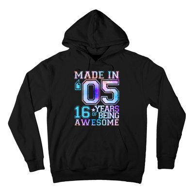 Pastel Made In '05 2005 16 Years of Being Awesome Birthday Hoodie