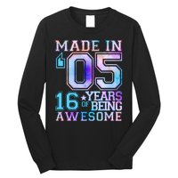 Pastel Made In '05 2005 16 Years of Being Awesome Birthday Long Sleeve Shirt