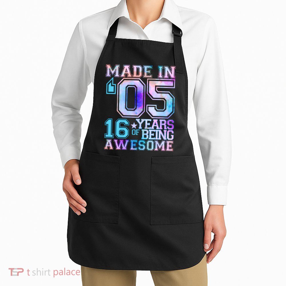 Pastel Made In '05 2005 16 Years of Being Awesome Birthday Apron