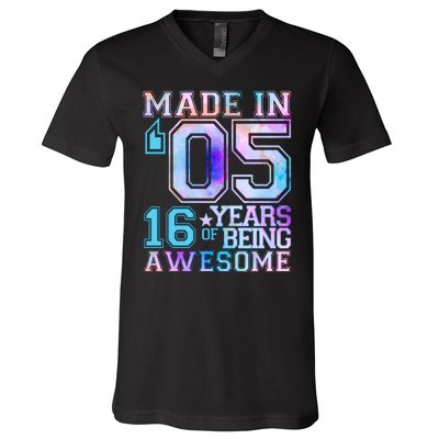 Pastel Made In '05 2005 16 Years of Being Awesome Birthday V-Neck T-Shirt