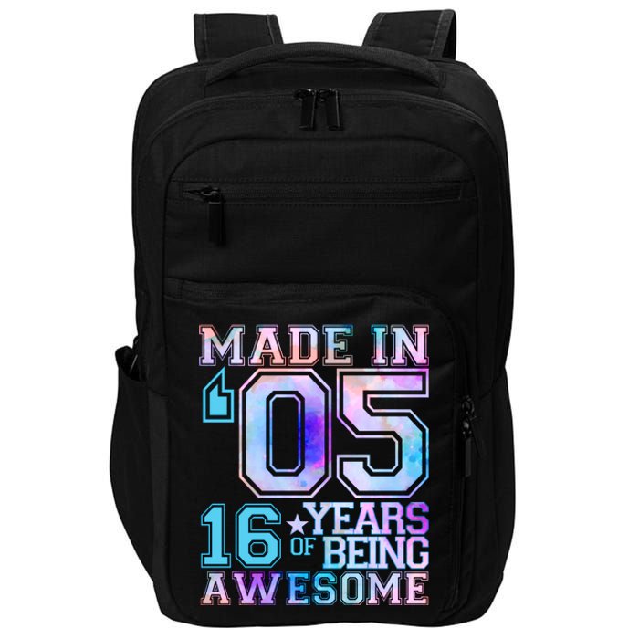 Pastel Made In '05 2005 16 Years of Being Awesome Birthday Impact Tech Backpack