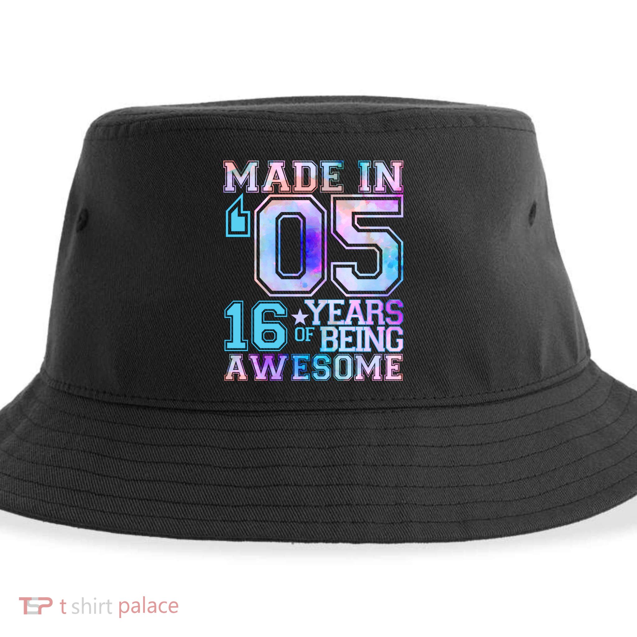 Pastel Made In '05 2005 16 Years of Being Awesome Birthday Sustainable Bucket Hat