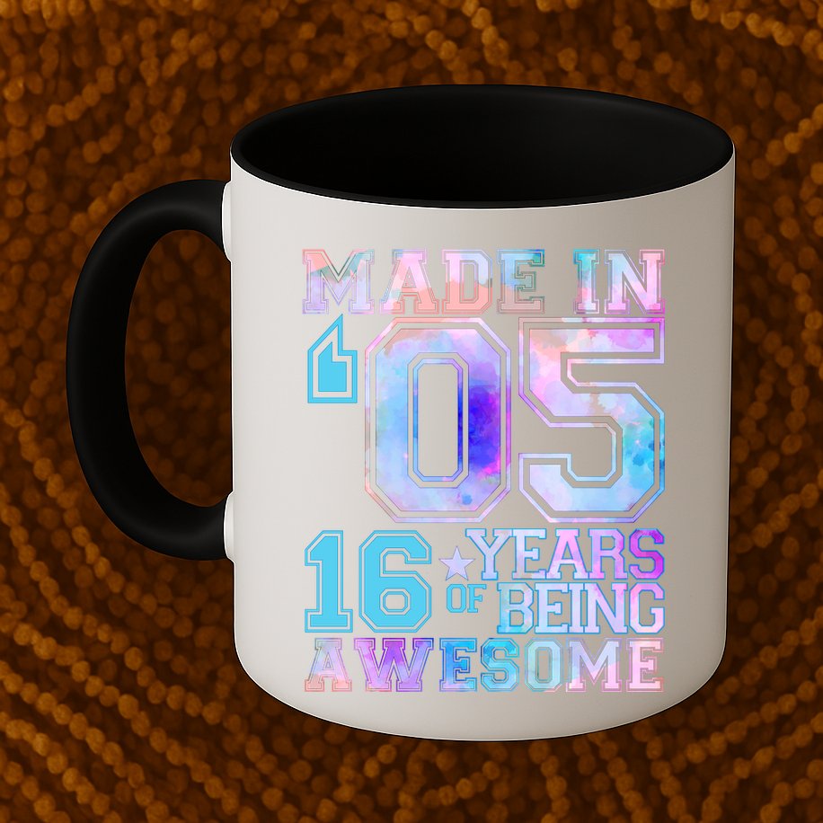 Pastel Made In '05 2005 16 Years of Being Awesome Birthday Mug
